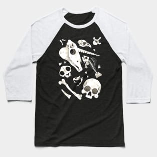 black Skulls and Bones - Wunderkammer Baseball T-Shirt